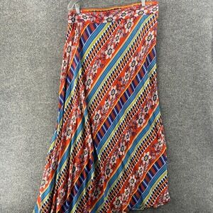 Studio JPR Skirt Womens L Floral Geometric Pull On Maxi Abstract Festival Gypsy